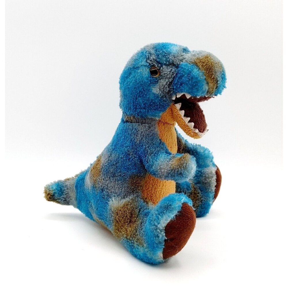 Aurora Tyrannosaurus Rex T-Rex Roaring Plush Blue Brown 7"